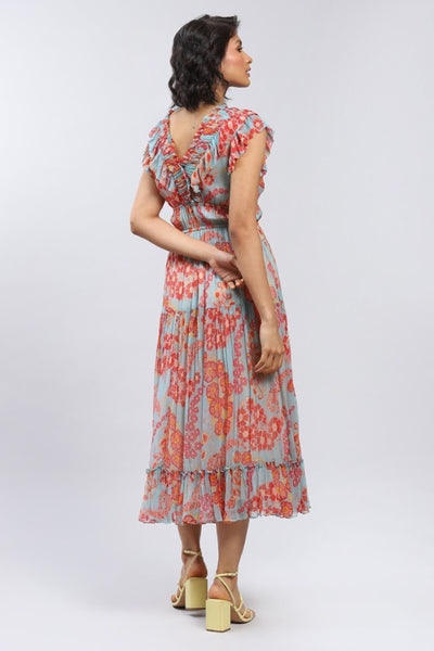 Label Ritu Kumar Juliette Maxi Dress Powder Blue Indian designer wear online shopping melange singapore