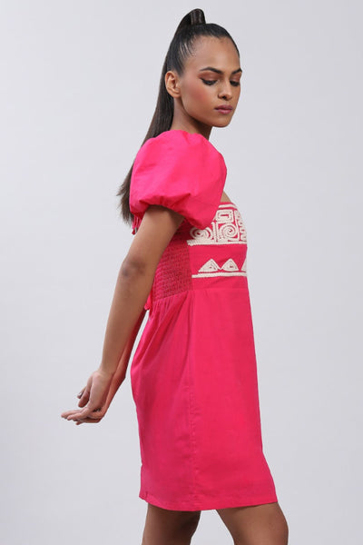 Label Ritu Kumar Mylie Short Dress Pink Indian designer wear online shopping melange singapore