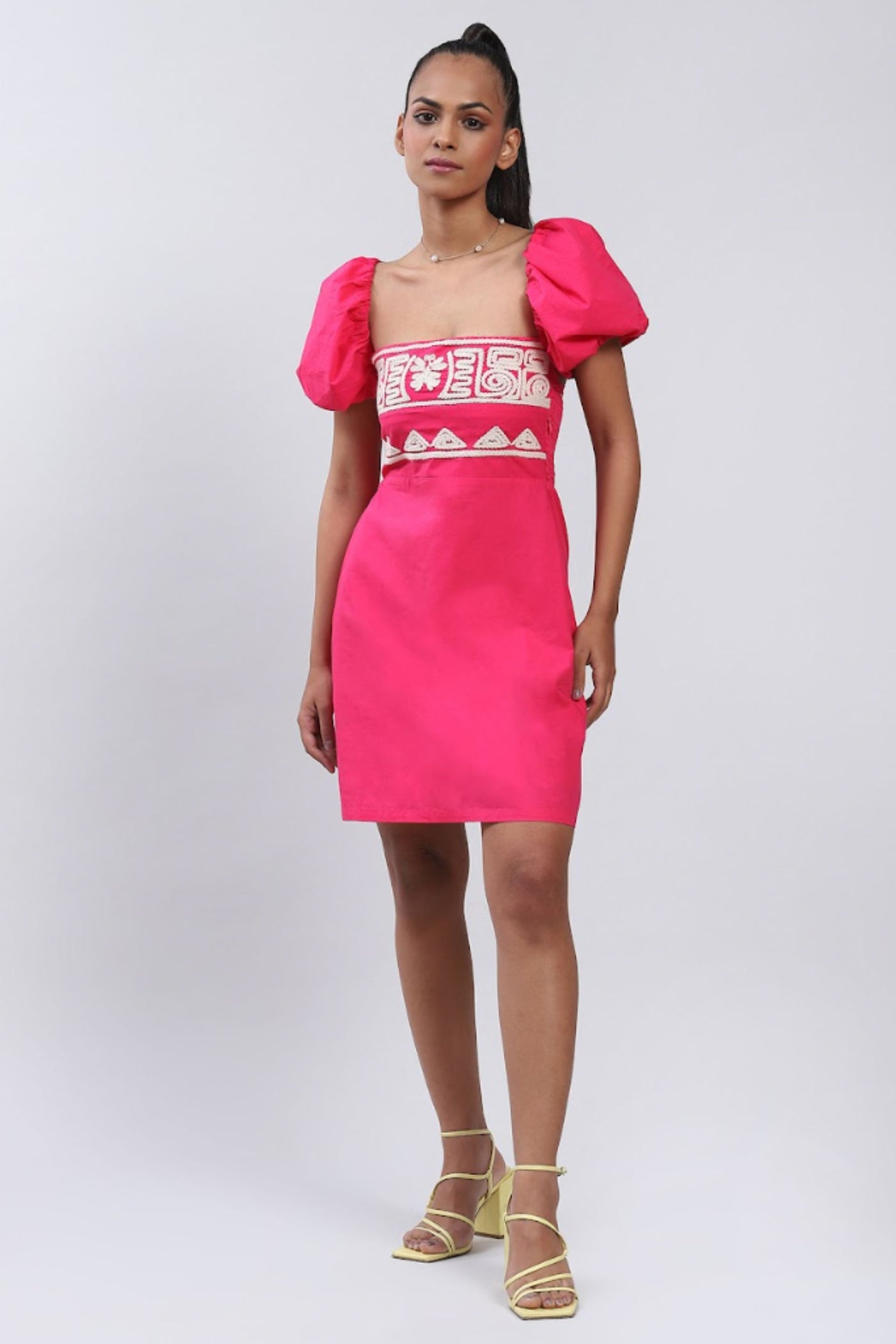 Label Ritu Kumar Mylie Short Dress Pink Indian designer wear online shopping melange singapore