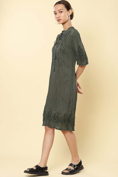 label ritu kumar Crinkled Short Dress With Camisole western indian designer wear online shopping melange singapore