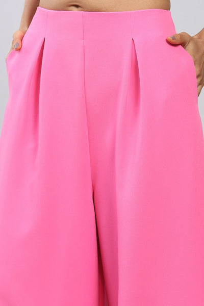 Label Ritu Kumar Pink Wide-Leg Pants Indian designer wear online shopping melange singapore