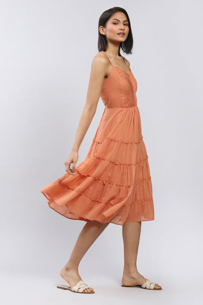 Label Ritu Kumar Strappy Solid Long Dress designer wear online shopping melange singapore