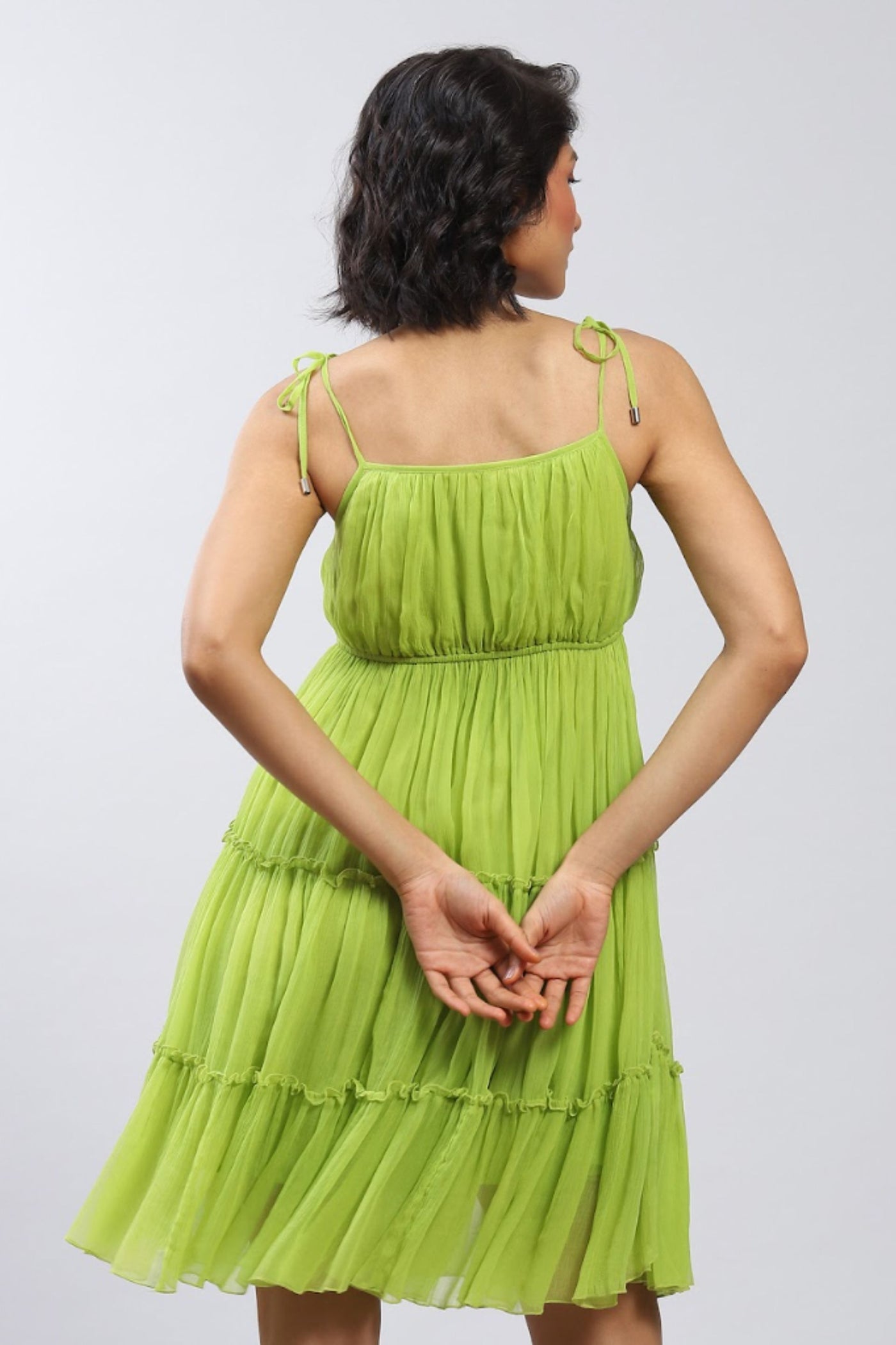 Label Ritu Kumar Strappy solid short dress Indian designer wear online shopping melange singapore