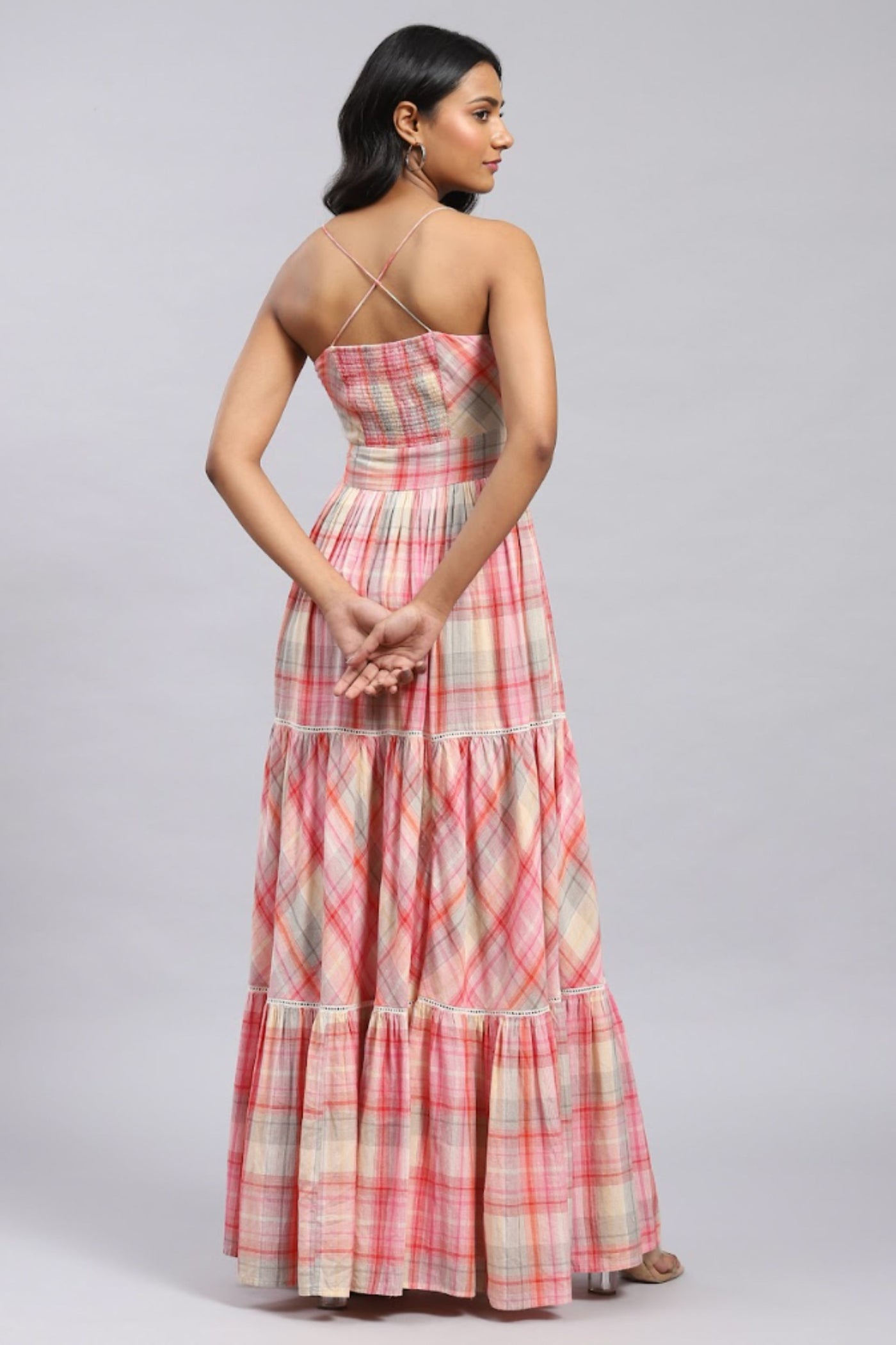 Label Ritu Kumar Thea Maxi Dress Pink Indian designer wear online shopping melange singapore