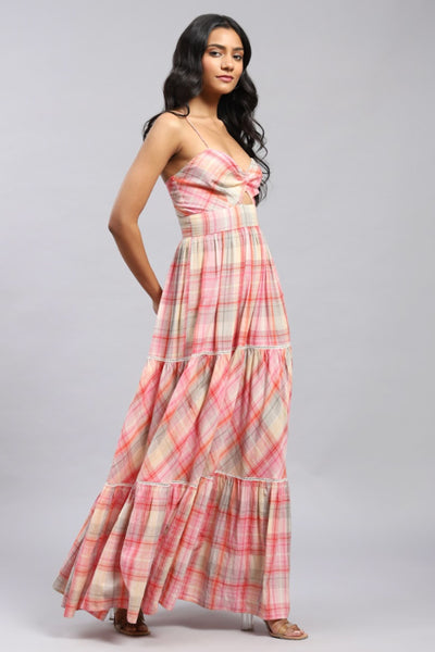 Label Ritu Kumar Thea Maxi Dress Pink Indian designer wear online shopping melange singapore