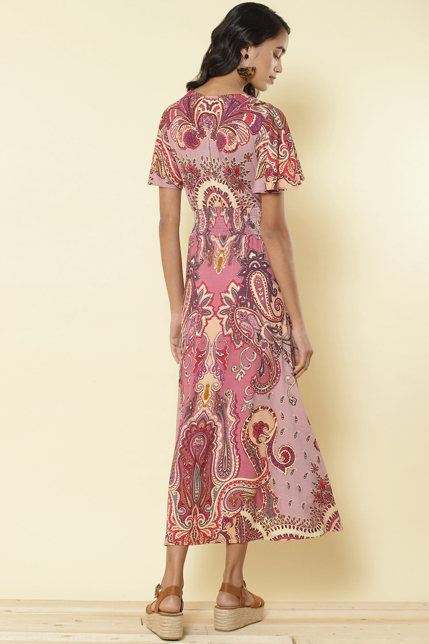 Ritu Kumar - Pink Printed long Dress - Exclusive Indian Designer Wear Latest Collections Available at Melange Singapore.