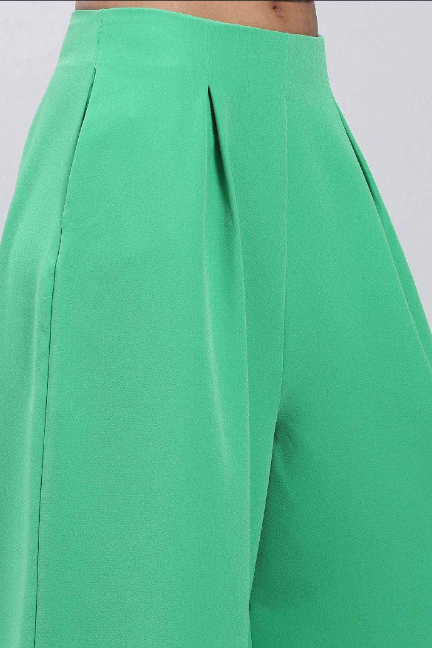 Label Ritu Kumar Green Wide-Leg Pants Indian designer wear online shopping melange singapore