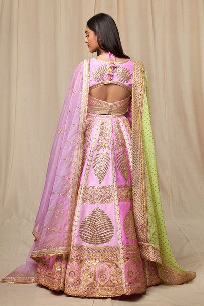 Masaba Barfi Pink ‘Paan-Patti’ lehenga festive indian designer wear online shopping melange singapore