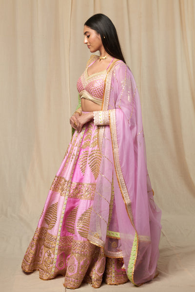 Masaba Barfi Pink ‘Paan-Patti’ lehenga festive indian designer wear online shopping melange singapore