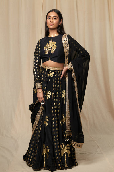 Masaba Black Coco Lehenga Set festive indian designer wear online shopping melange singapore