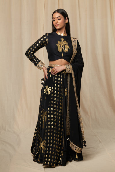 Masaba Black Coco Lehenga Set festive indian designer wear online shopping melange singapore