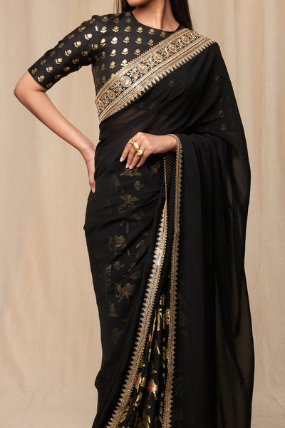 Masaba Black Oasis Saree festive indian designer wear online shopping melange singapore