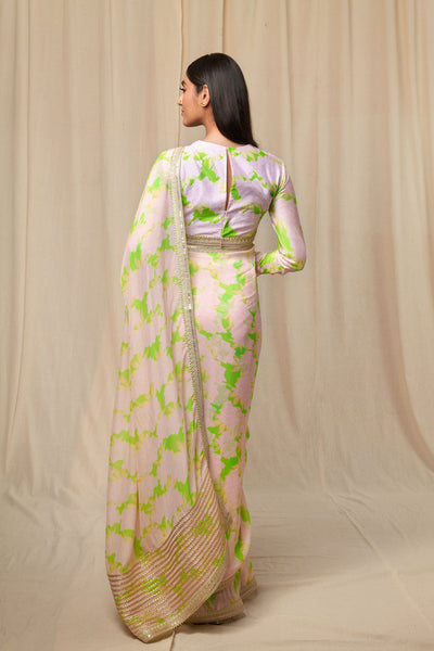 Masaba Mint Candy Swirl Organza Sareee indian designer wear online shopping melange singapore