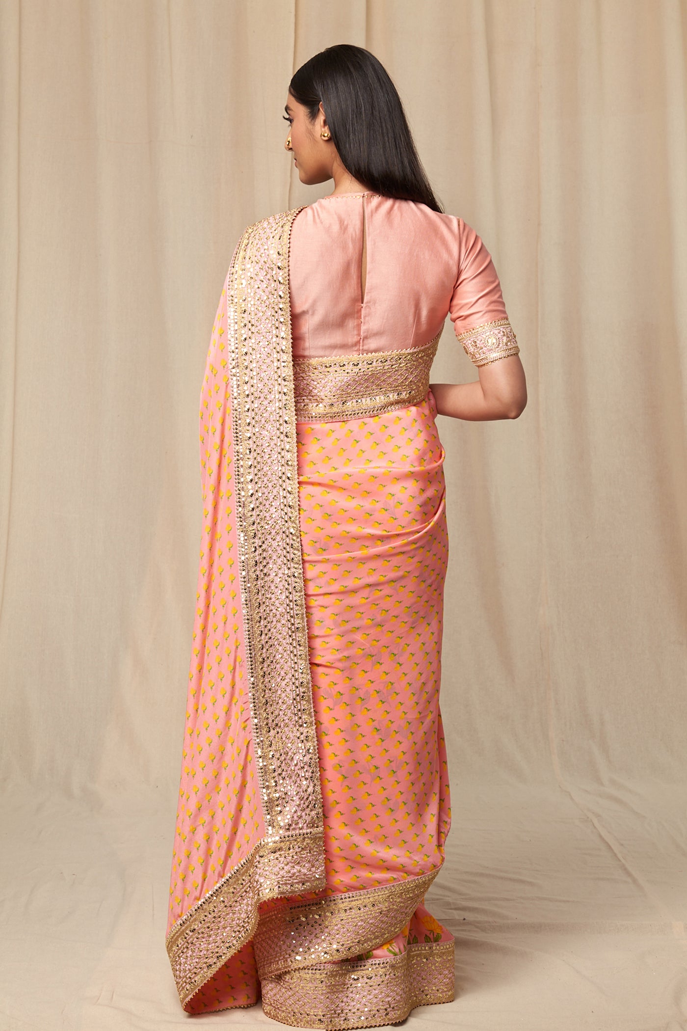 Masaba Rose Pink Bloomingdale Saree festive indian designer wear online shopping melange singapore