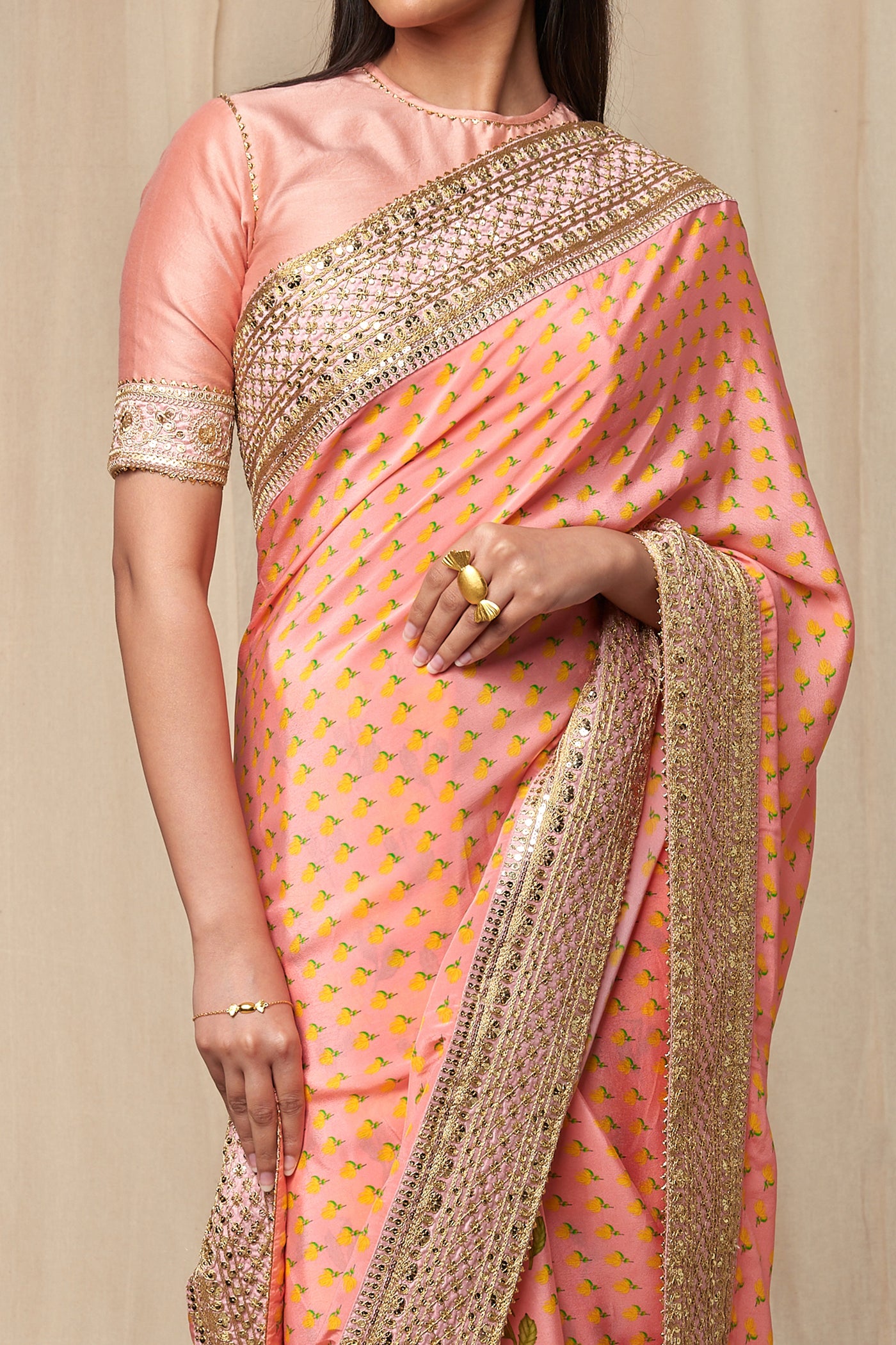 Masaba Rose Pink Bloomingdale Saree festive indian designer wear online shopping melange singapore
