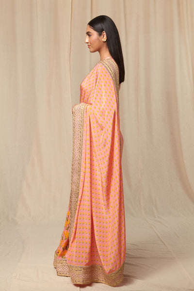 Masaba Rose Pink Bloomingdale Saree festive indian designer wear online shopping melange singapore