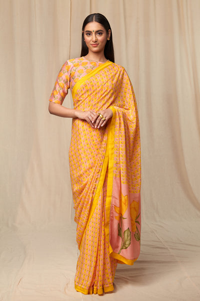 Masaba Rosepink Striped Wallflower Saree festive indian designer wear online shopping melange singapore