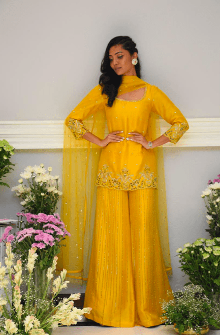 Mustard Sharara Set