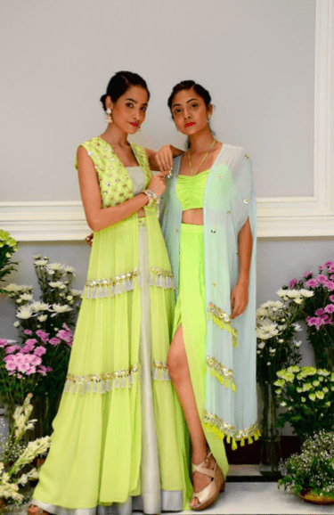 Neon Green Sharara Set