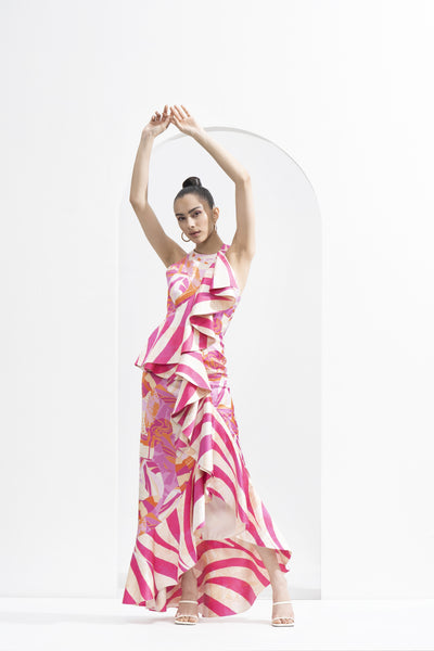 Mandira Wirk Bodycon Printed Maxi Dress indian designer wear online shopping melange singapore