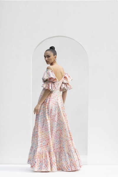 Mandira Wirk Leaf Magic Printed Dress indian designer wear online shopping melange singapore