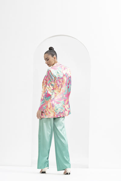 Mandira Wirk Printed Corset Bustier & Pants indian designer wear online shopping melange singapore