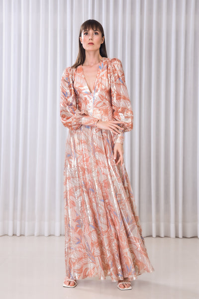 Mandira Wirk Willow Printed Sequins Dress indian designer wear online shopping melange singapore