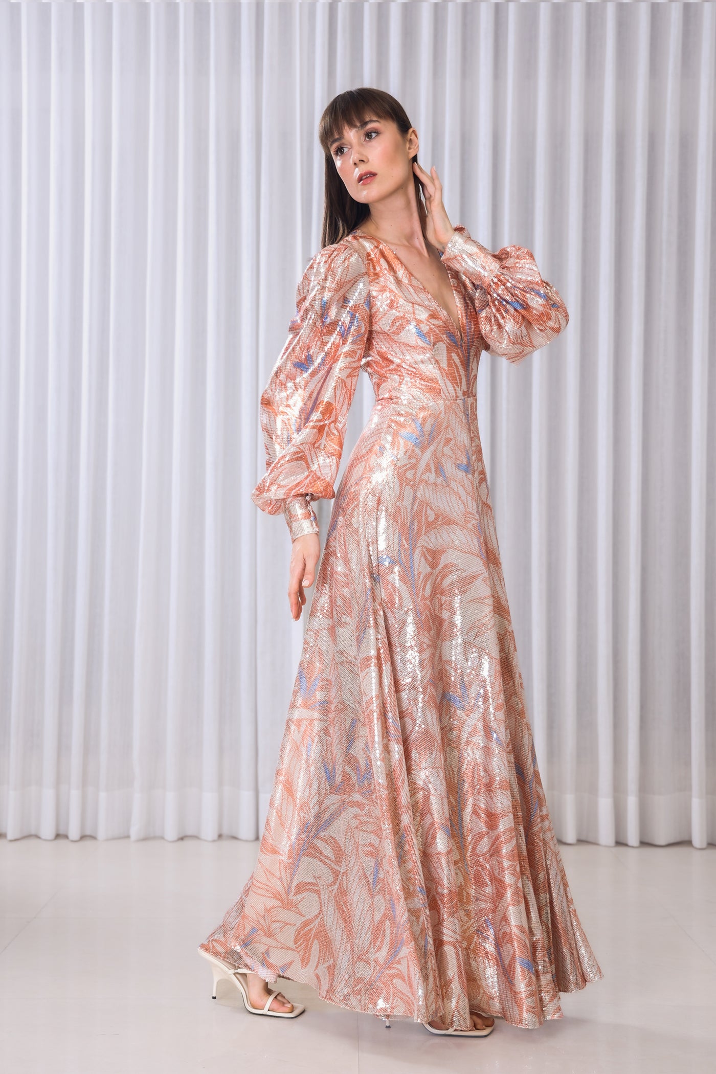Mandira Wirk Willow Printed Sequins Dress indian designer wear online shopping melange singapore