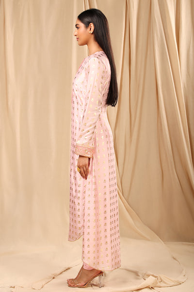 Masaba Baby Pink Wallflower High Low Kurta festive indian designer wear online shopping melange singapore