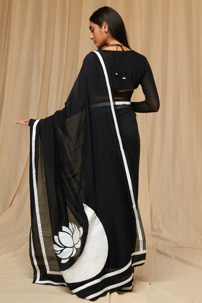 Masaba Black Chaand Taara Sportee Saree festive indian designer wear online shopping melange singapore
