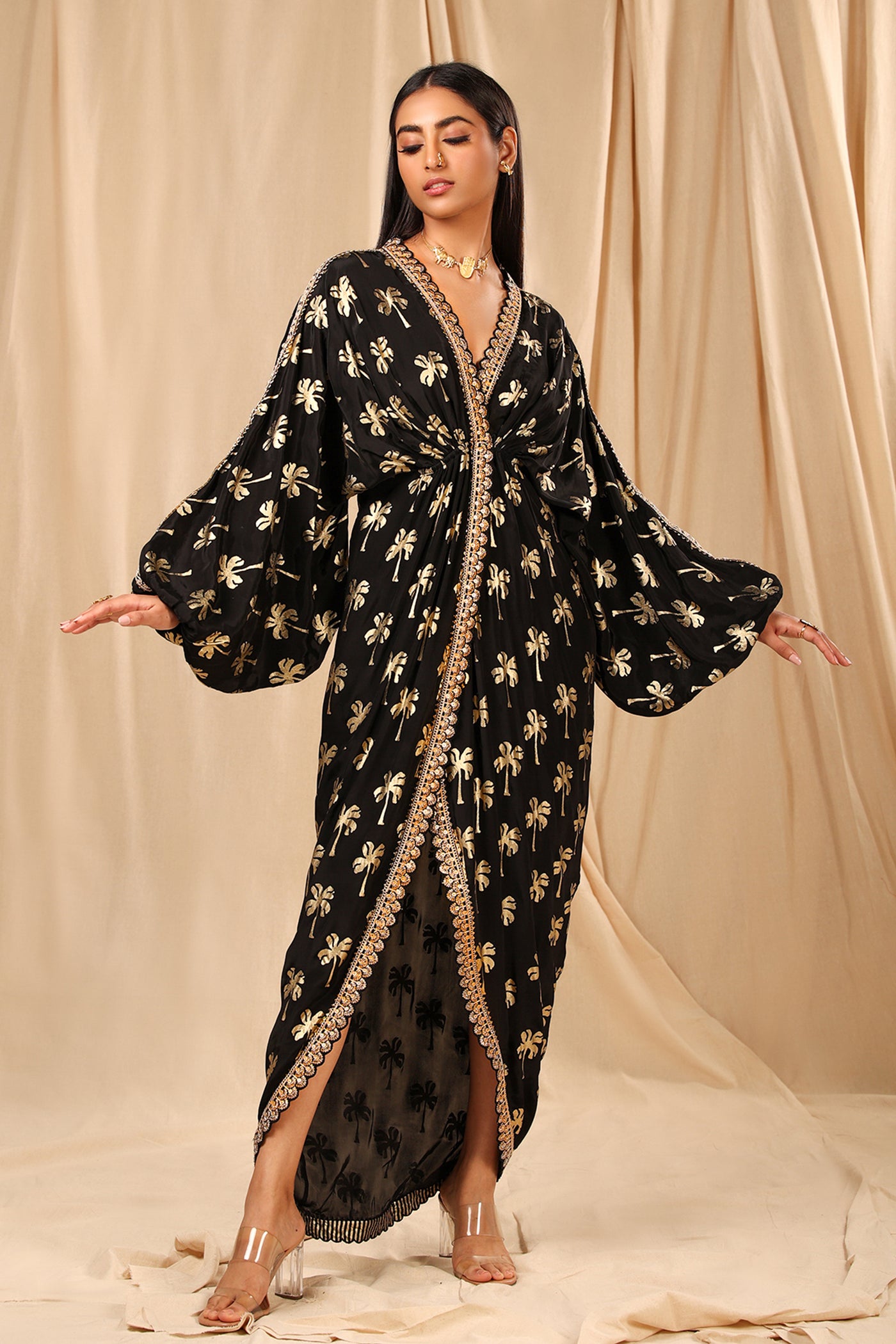 masaba Black Coco Kaftan festive indian designer wear online shopping melange singapore indian designer wear