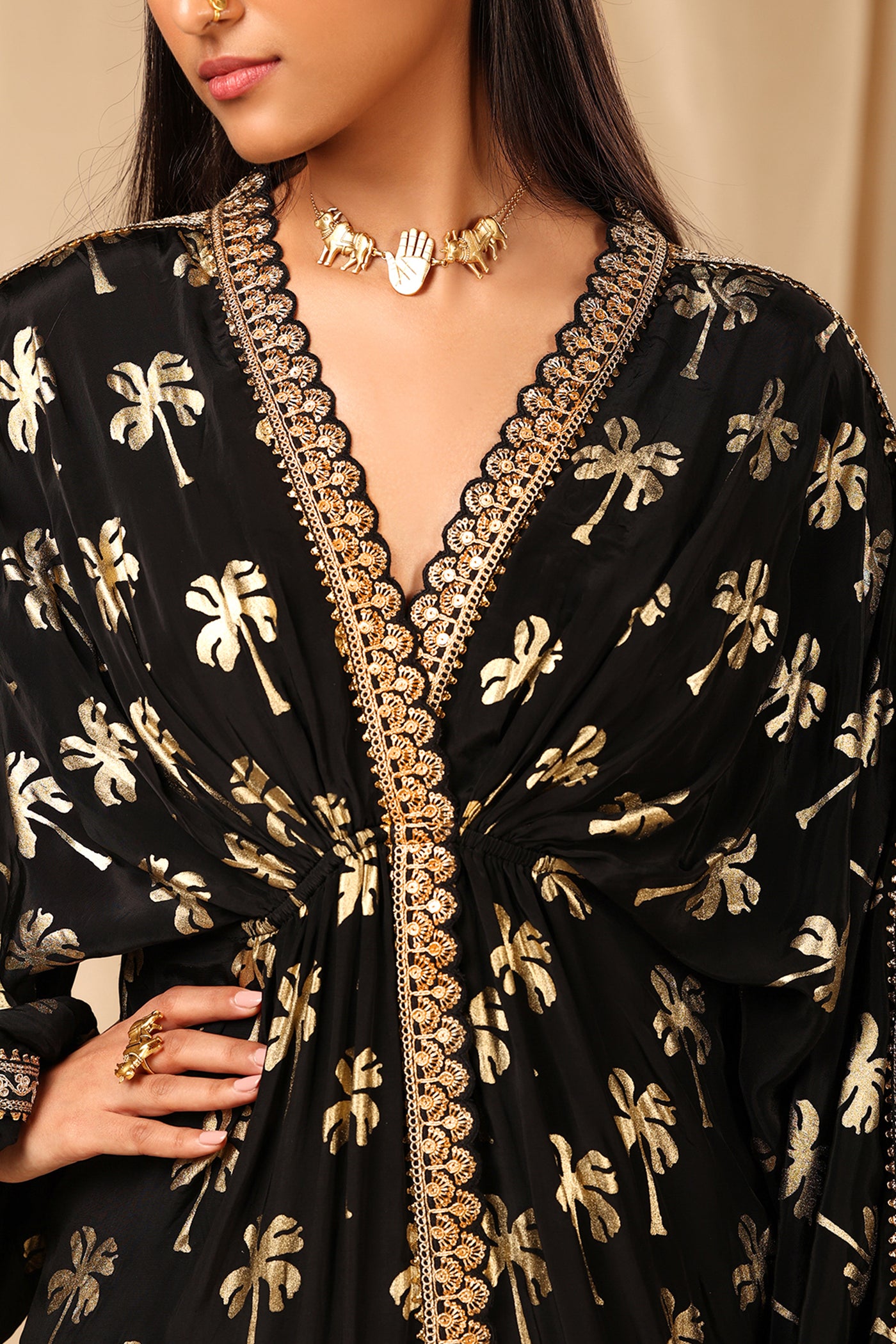 masaba Black Coco Kaftan festive indian designer wear online shopping melange singapore indian designer wear