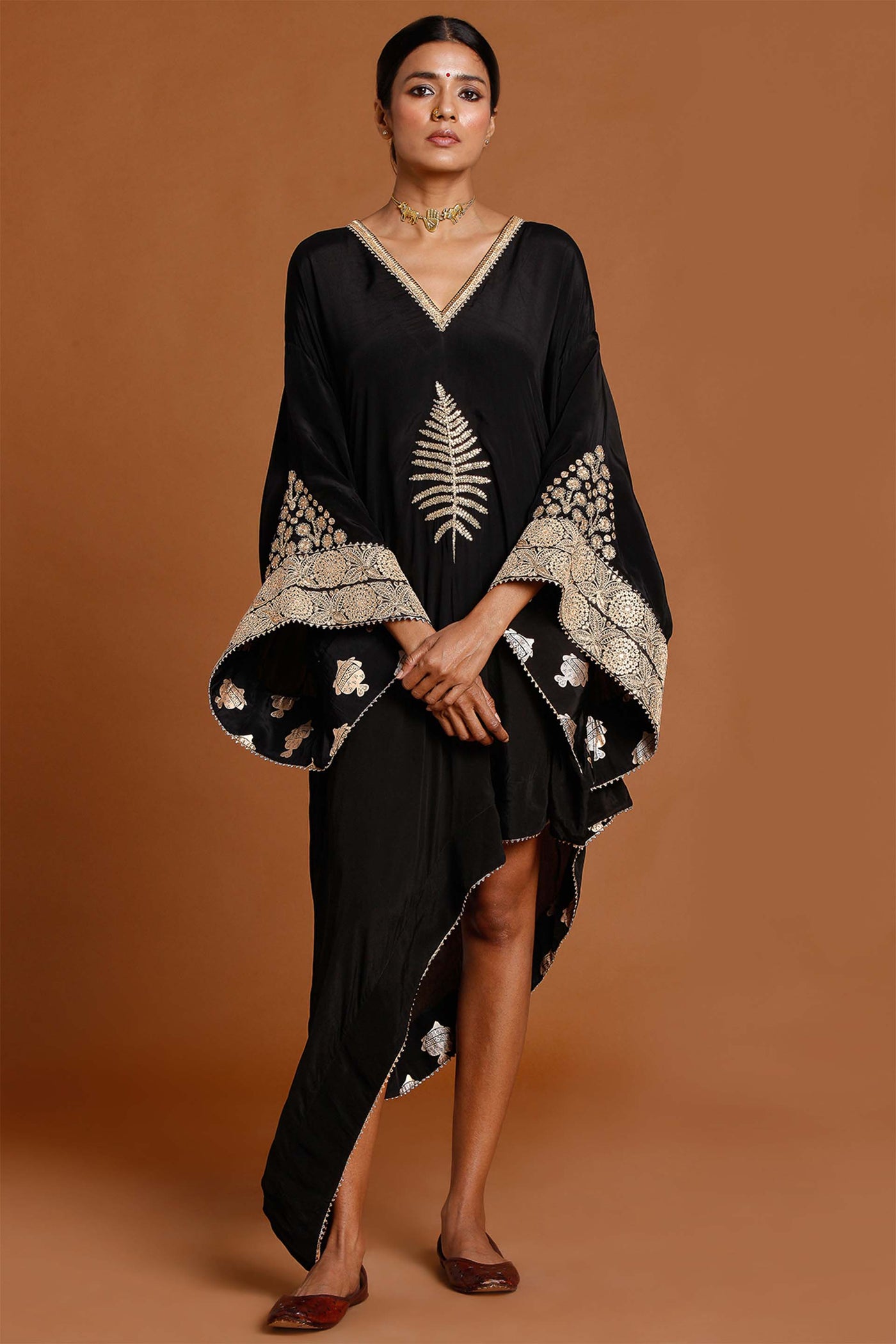 masaba Black Embroidered kaftan festive fusion indian designer wear online shopping melange singapore