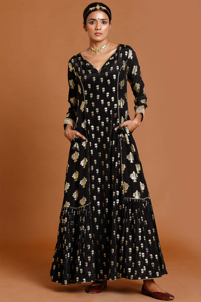 masaba Black Fern Tiered Dress festive indian designer wear online shopping melange singapore