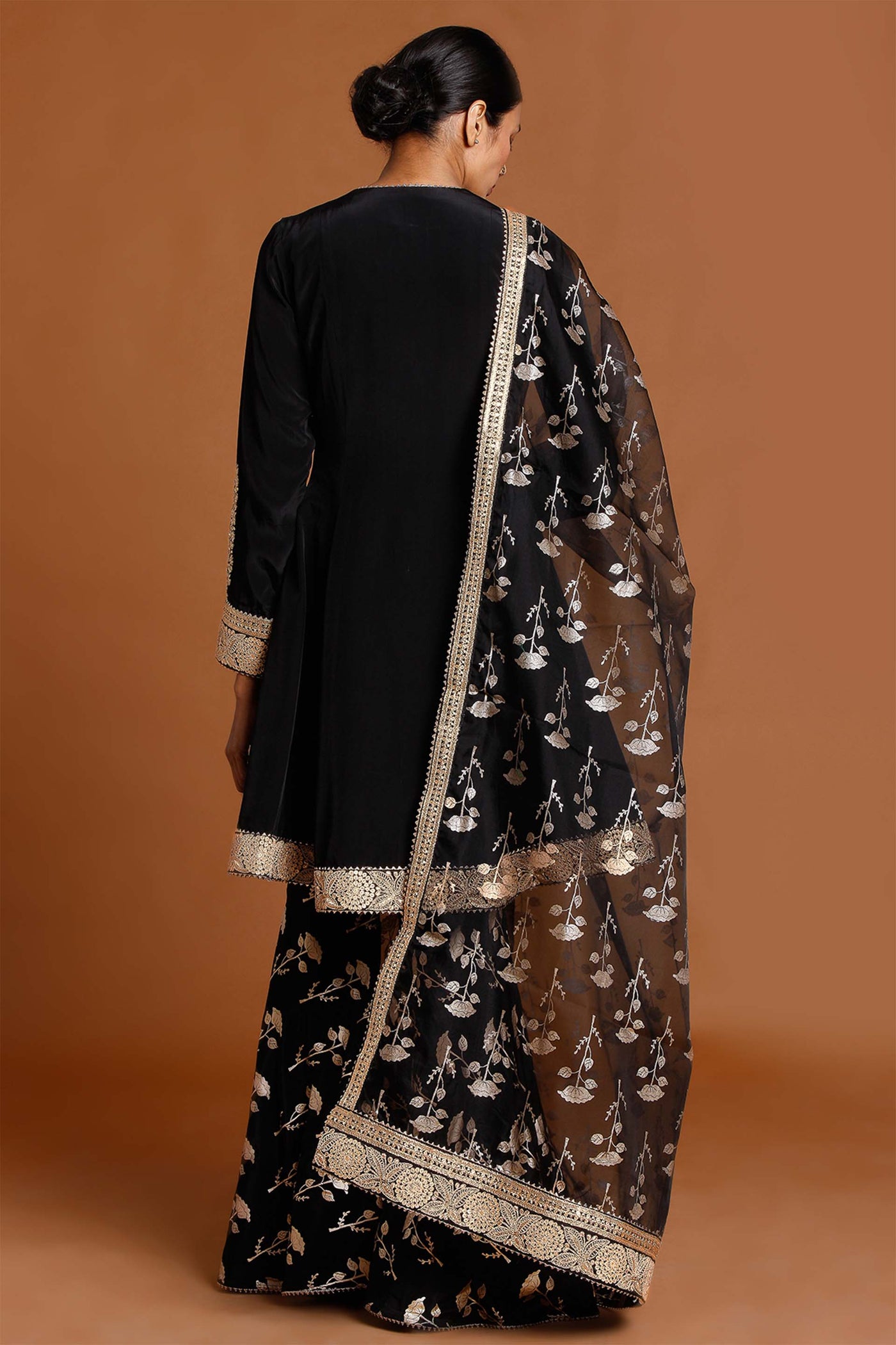 masaba Black Periwinkle Angrakha Set festive indian designer wear online shopping melange singapore