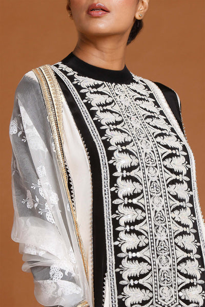 masaba Black And Ivory Embroidered Anarkali Set festive indian designer wear online shopping melange singapore