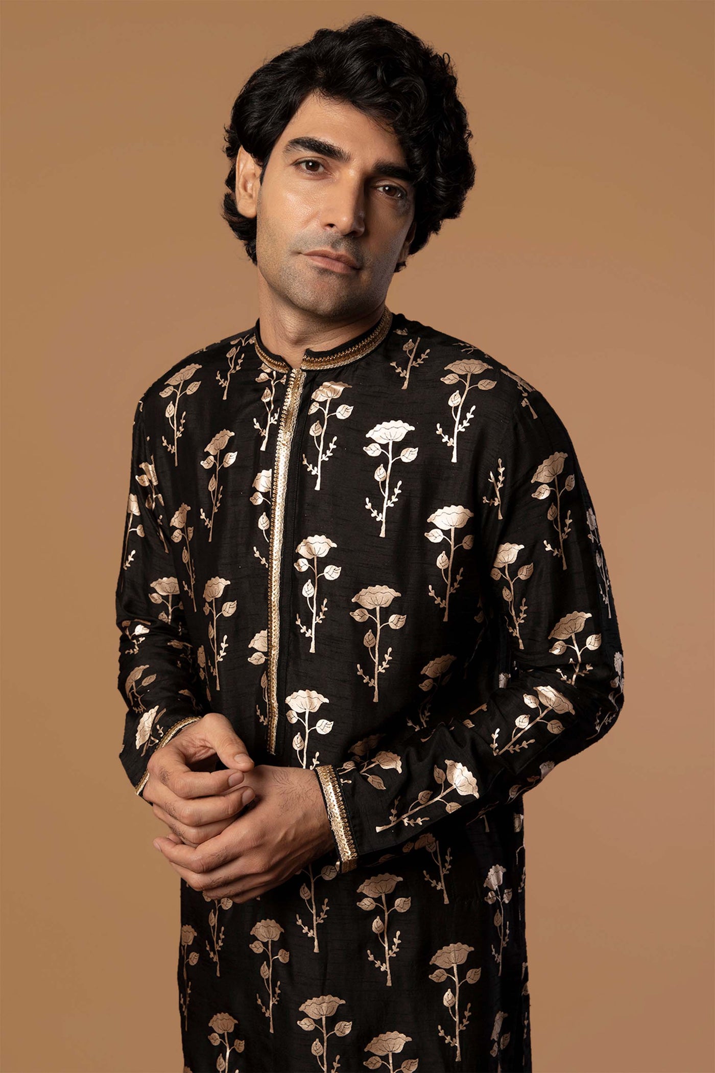 Masaba menswear Black Periwinkle Kurta festive indian designer wear mens online shopping melange singapore