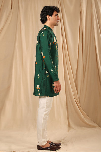 Masaba menswear Bottle Green Buttercup Mens Kurta festive indian designer wear online shopping melange singapore