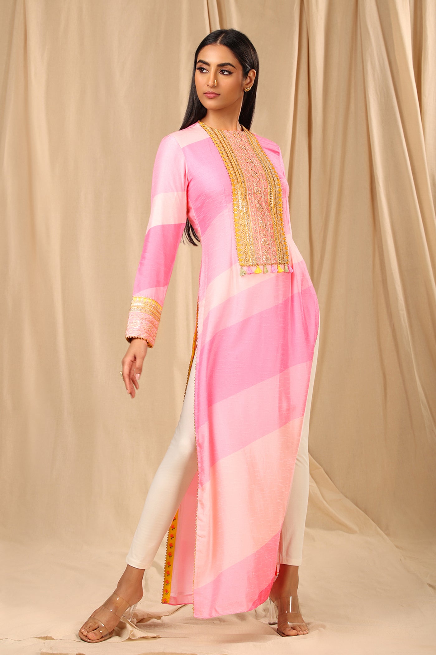 Masaba Candy Pink Sorbet Kurta festive indian designer wear online shopping melange singapore