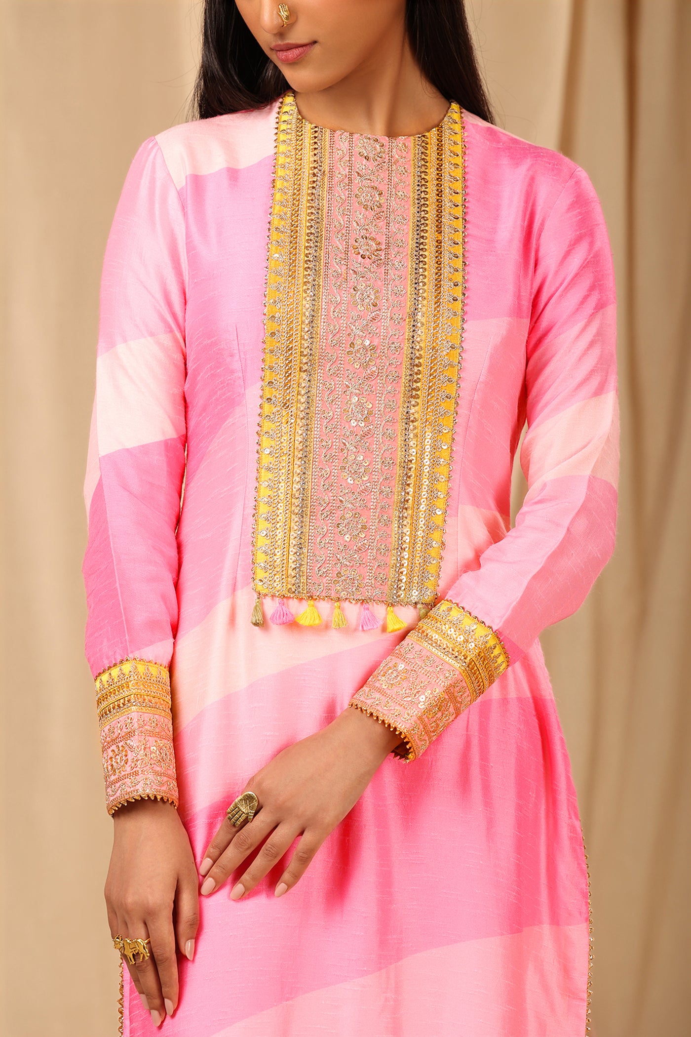 Masaba Candy Pink Sorbet Kurta festive indian designer wear online shopping melange singapore
