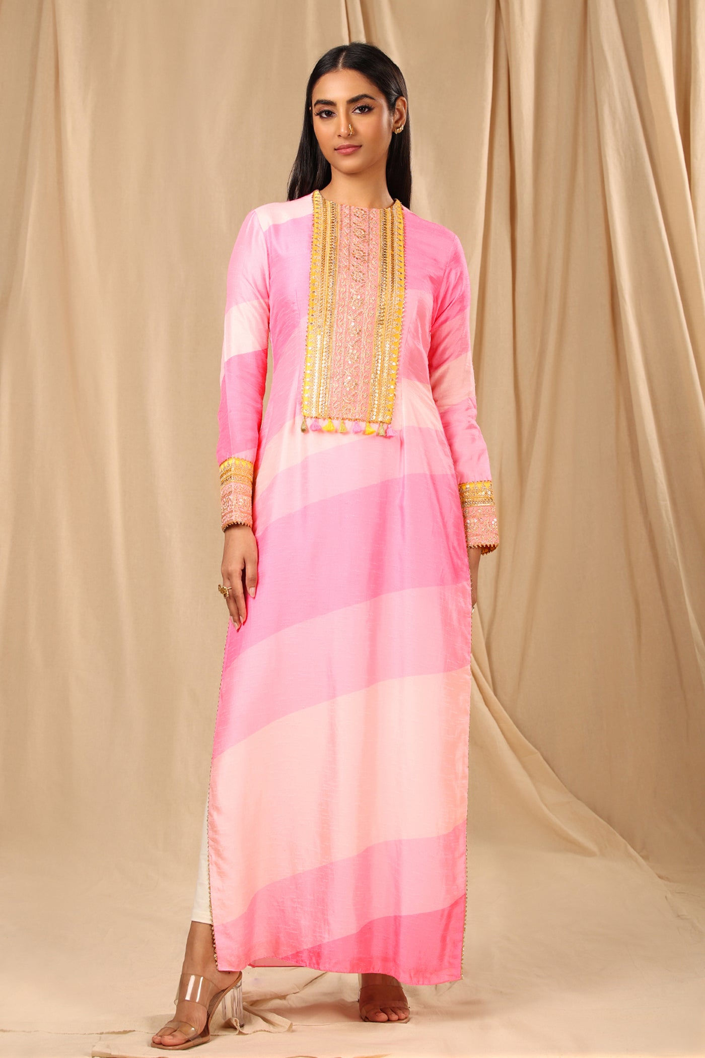 Masaba Candy Pink Sorbet Kurta festive indian designer wear online shopping melange singapore