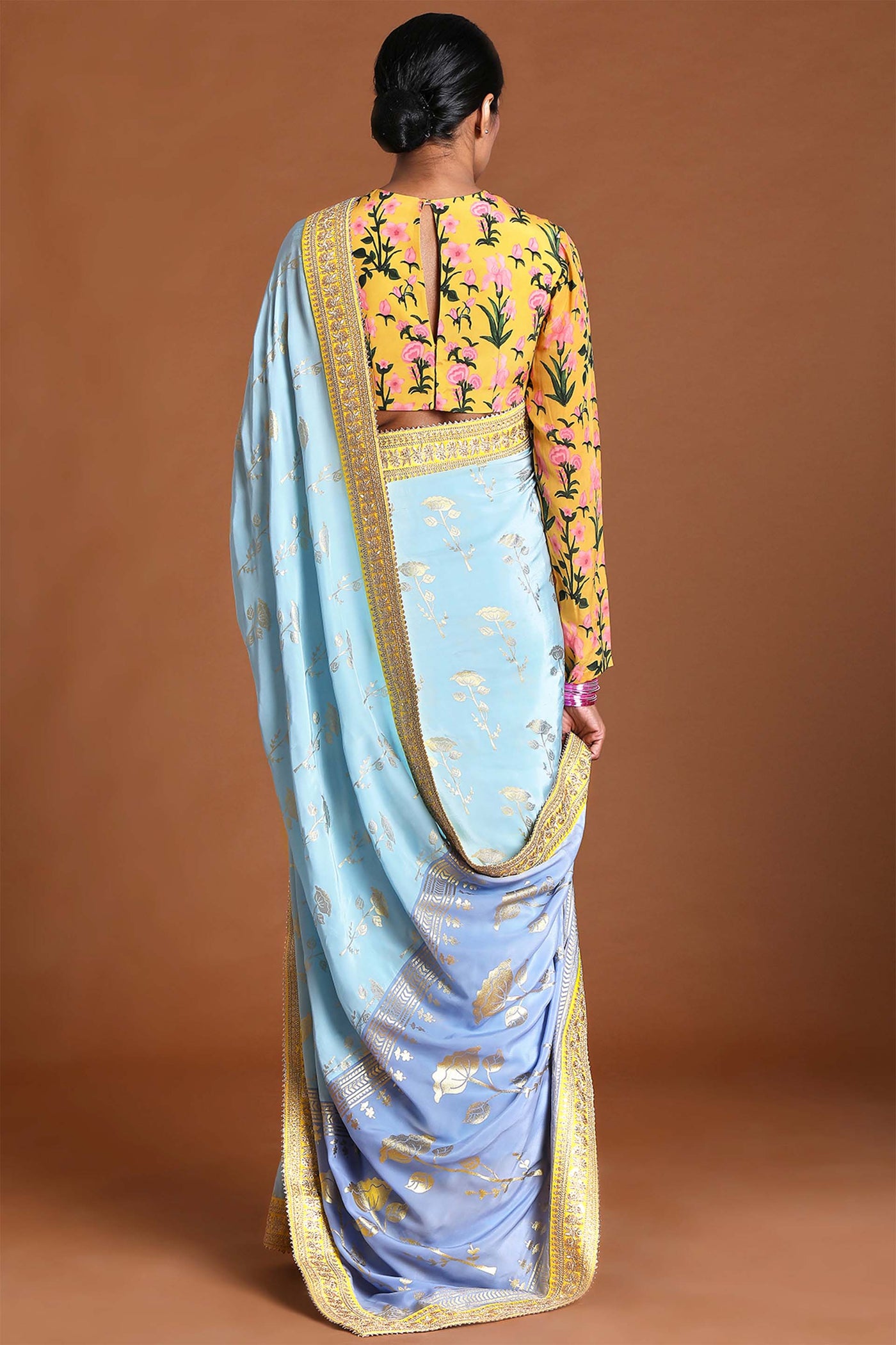masaba Dusty Blue Periwinkle Saree festive indian designer wear online shopping melange singapore