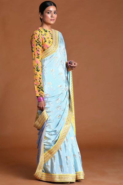 masaba Dusty Blue Periwinkle Saree festive indian designer wear online shopping melange singapore