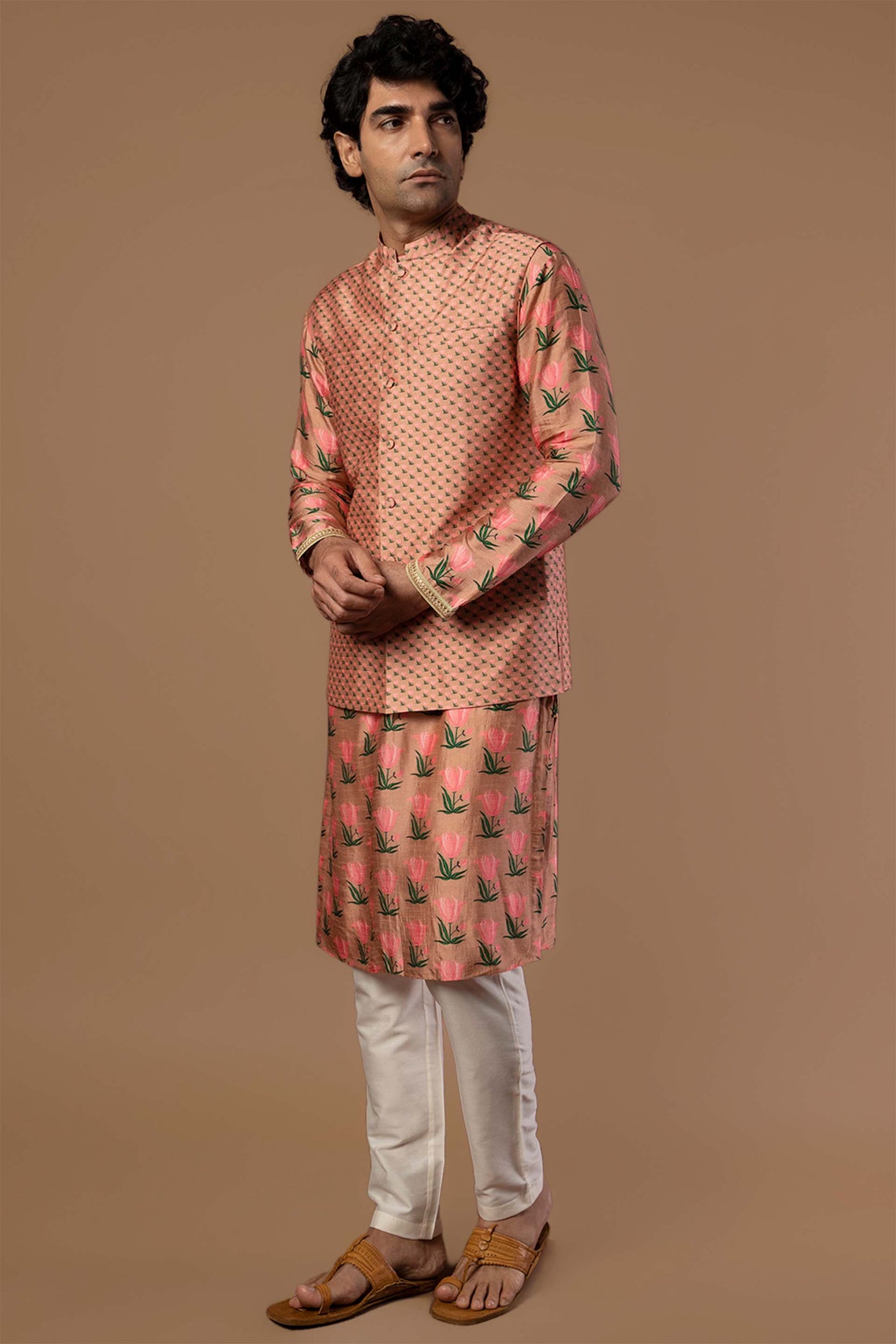 masaba menswear Dusty Pink Tulip Bandi Set festive indian designer wear mens online shopping melange singapore