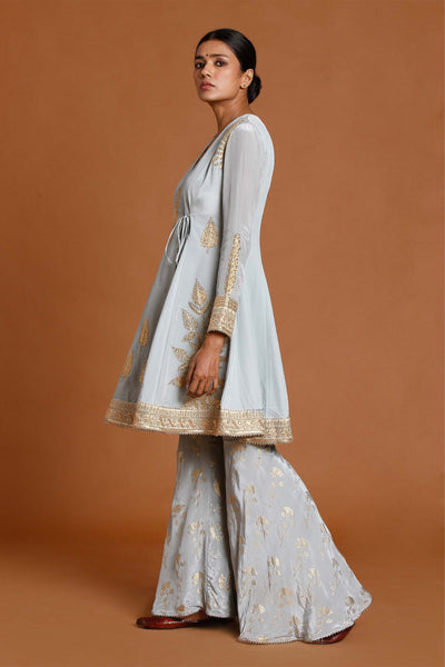 masaba Grey Periwinkle Angrakha Set festive indian designer wear online shopping melange singapore
