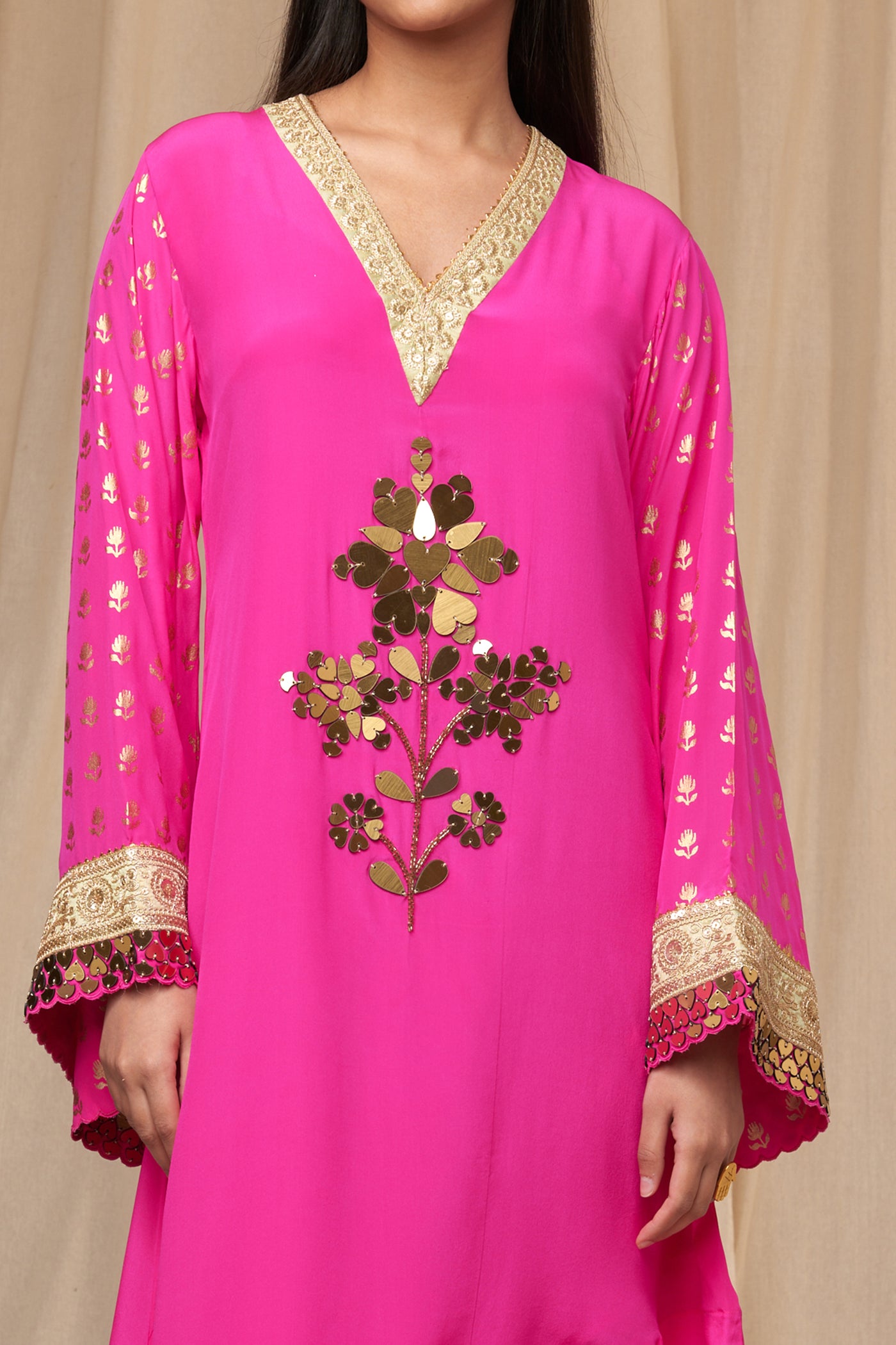 Masaba Hot Pink Wallflower Kaftan festive indian designer wear online shopping melange singapore