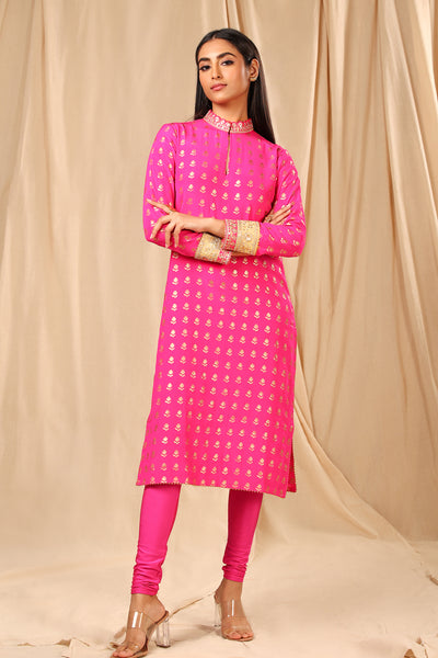 masaba Hot Pink Wallflower Kurta festive indian designer wear online shopping melange singapore