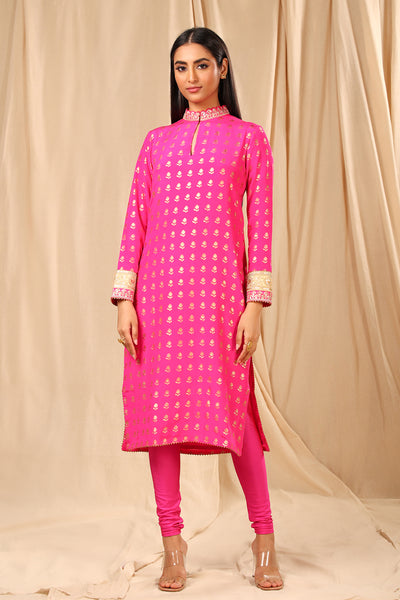 masaba Hot Pink Wallflower Kurta festive indian designer wear online shopping melange singapore