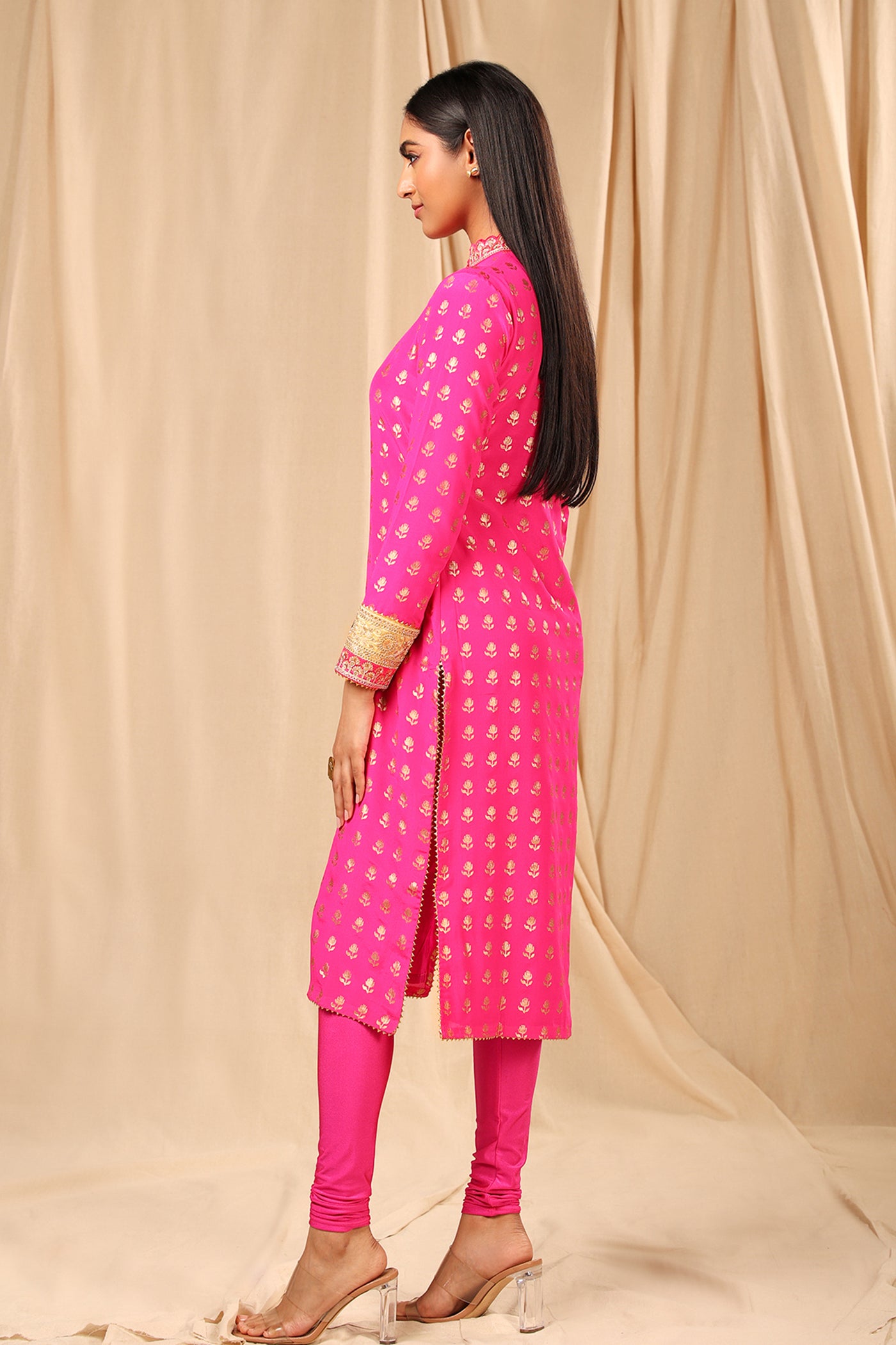 masaba Hot Pink Wallflower Kurta festive indian designer wear online shopping melange singapore