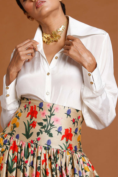 masaba Irish Cookie Corset Lehenga beige ivory festive fusion indian designer wear online shopping melange singapore